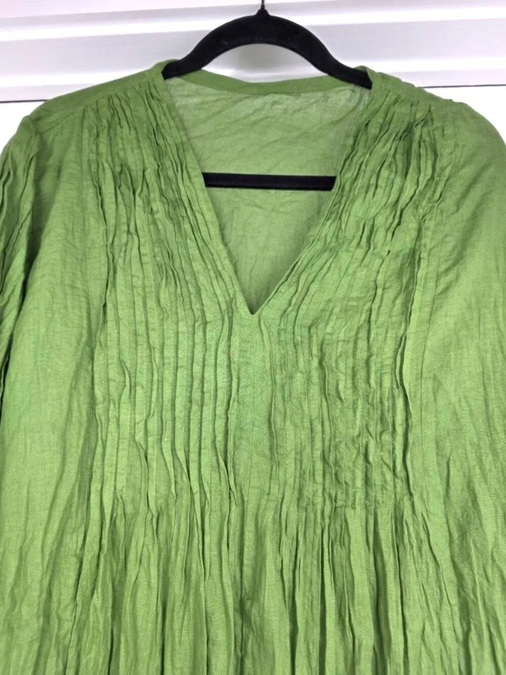 NEW Green Cotton Boho Maxi Dress – Oversized Relaxed Fit with Pockets Thailand - Picture 6 of 10